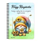 Személyre szabható - Hintázó napraforgós manó mintás A6-os füzet