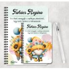 Személyre szabható - Kerékpáros napraforgós manó mintás A6-os füzet