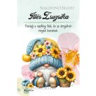 Személyre szabható - Napraforgós manó kosárral mintás A6-os füzet