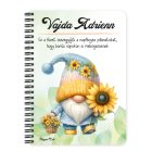 Személyre szabható - Cuki napraforgós manó kosárral mintás A6-os füzet