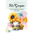 Személyre szabható - Cuki napraforgós manó egy szál virággal mintás A6-os füzet