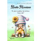 Személyre szabható - Szívecskés napraforgós manó lány mintás A6-os füzet