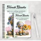 Személyre szabható - A legcukibb napraforgós manó lány mintás A6-os füzet