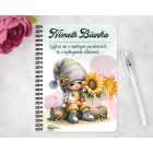 Személyre szabható - A legcukibb napraforgós manó lány mintás A6-os füzet