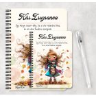 Személyre szabható - Cuki őszi Könyvmoly lány mintás A6-os füzet