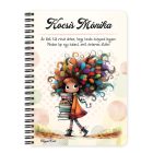 Személyre szabható - Könyves őszi Könyvmoly lány mintás A6-os füzet