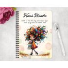 Személyre szabható - Könyves őszi Könyvmoly lány mintás A6-os füzet