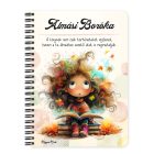 Személyre szabható - Álmodó őszi Könyvmoly lány mintás A6-os füzet