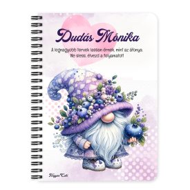   Személyre szabható - Tündéri Áfonyás manó mintás A6-os füzet