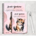 Személyre szabható - Cuki tarka cicus mintás A6-os füzet