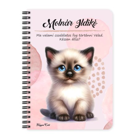 Személyre szabható - Cuki ragdoll cicus mintás A6-os füzet