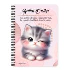 Személyre szabható - Kacsintós tündéri cica mintás A6-os füzet