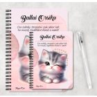 Személyre szabható - Kacsintós tündéri cica mintás A6-os füzet