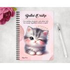 Személyre szabható - Kacsintós tündéri cica mintás A6-os füzet