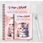 Személyre szabható - Szürke pici cica mintás A6-os füzet