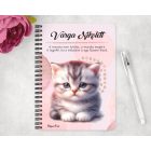 Személyre szabható - Szürke pici cica mintás A6-os füzet