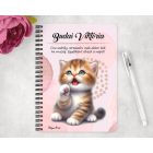 Személyre szabható - Pacsis vörös cicus mintás A6-os füzet