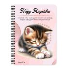 Személyre szabható - Pacsis vörös cicus mintás A6-os füzet