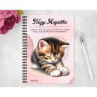 Személyre szabható - Pacsis vörös cicus mintás A6-os füzet