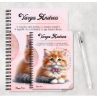 Személyre szabható - Masnis tündéri cica mintás A6-os füzet