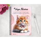 Személyre szabható - Masnis tündéri cica mintás A6-os füzet