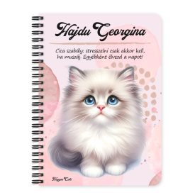 Személyre szabható - Hógolyó cuki cica mintás füzet