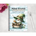 Személyre szabható - Horgász manó és egy korsó sör mintás A6-os füzet