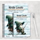 Személyre szabható - Türelmes horgász manó mintás A6-os füzet