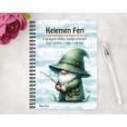 Személyre szabható - Horgász manó esőben mintás A6-os füzet