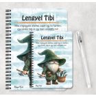 Személyre szabható - Horgász manó sikeres nap mintás A6-os füzet