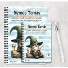 Személyre szabható - Horgász manó és egy sörös kapás mintás A6-os füzet