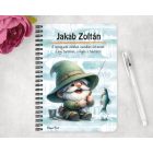 Személyre szabható - Boldog horgász manó mintás A6-os füzet