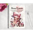 Személyre szabható - Szépséges Körmös manólány mintás A6-os füzet