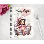 Személyre szabható - Cuki Körmös manólány mintás A6-os füzet