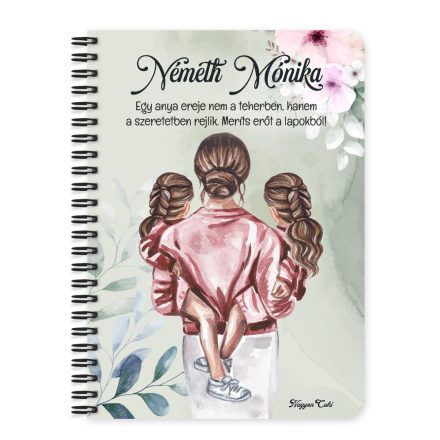 Személyre szabható - Anya és a Lánykái mintás A6-os füzet
