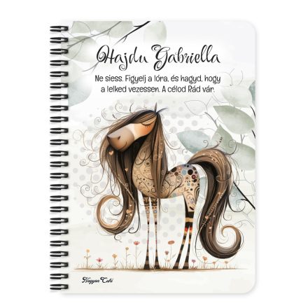 Személyre szabható - Kedves furi lovas mintás A6-os füzet