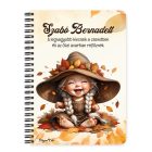 Személyre szabható - Tündéri őszi manó lány mintás A6-os füzet