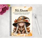 Személyre szabható - Kávézós őszi manó lány mintás A6-os füzet