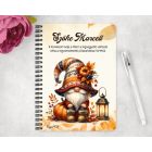 Személyre szabható - Cuki őszi manó mintás A6-os füzet