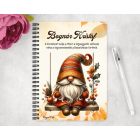 Személyre szabható - Hintázó őszi manó mintás A6-os füzet