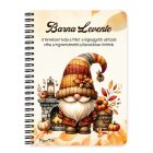 Személyre szabható - Kandallós őszi manó mintás A6-os füzet