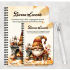 Személyre szabható - Kandallós őszi manó mintás A6-os füzet