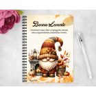 Személyre szabható - Kandallós őszi manó mintás A6-os füzet