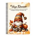 Személyre szabható - Őszi manó és a tök őszi manó mintás A6-os füzet