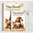 Személyre szabható - Őszi manó és a tök őszi manó mintás A6-os füzet