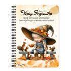 Személyre szabható - Őszi manó lány és a mókusok mintás A6-os füzet