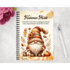 Személyre szabható - Aranyos őszi manó mintás A6-os füzet