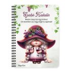 Személyre szabható - Szépséges borász manó lány mintás A6-os füzet