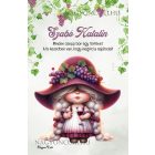 Személyre szabható - Szépséges borász manó lány mintás A6-os füzet