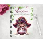 Személyre szabható - Szépséges borász manó lány mintás A6-os füzet